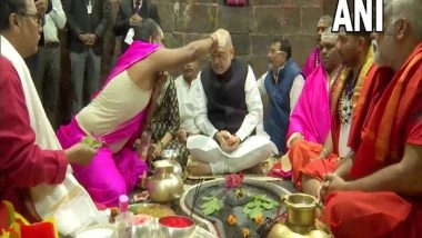 India News | Amit Shah Reaches Jharkhand, Offers Prayer at Baba Baidyanath Temple