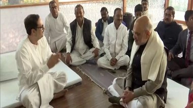 India News | Amit Shah Visits Thakur Anukul Chandra Ashram in Jharkhand's Deoghar