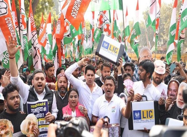 India News | Congress Stages Nationwide Protest Against Central Govt over Adani Row