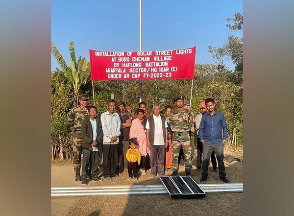 India News | Assam Rifles Installs 4 Solar Street Lights in Dima Hasao District