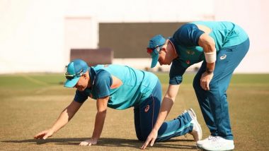 Sports News | Border-Gavaskar Trophy: Steve Smith, David Warner Take Look of Nagpur Pitch Ahead of First Test Against India
