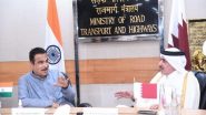 Business News | Qatar's Transport Minister Calls on Nitin Gadkari, Discusses Sustainable Infra Development