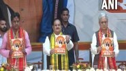 India News | Tripura Assembly Elections: BJP President JP Nadda Along with CM Manik Saha Releases BJP's Manifesto
