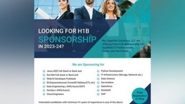 Business News | Appridat Solutions, LLC Provides H-1B Visa Sponsorship Programme Pan India