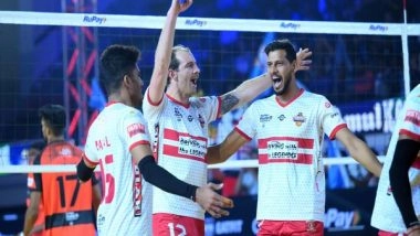 Sports News | PVL: Vinit Kumar Stars as Kolkata Thunderbolts Stun Hyderabad Black Hawks
