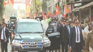 Tripura Assembly Elections 2023: PM Narendra Modi Holds Roadshow in Poll-Bound State (Watch Video)