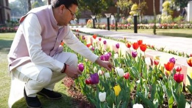 India News | Uttarakhand: CM Dhami Inspects Tulip Garden, Gives Instructions to Increase Commercial Production