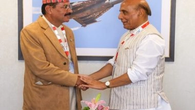 India News | Defence Minister Rajnath Singh Interacts with Nepalese Counterpart Hari Prasad Uprety