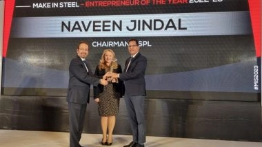 Business News | Naveen Jindal Honoured with the 'Entrepreneur of the Year Award'