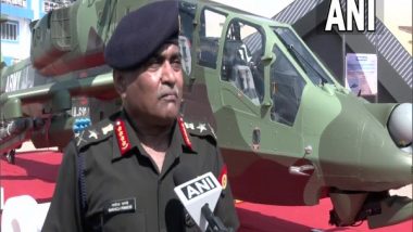 Aero India 2023: Indian Army Chief General Manoj Pande Flies in Light Combat Helicopter in Bengaluru