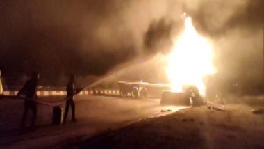 India News | Rajasthan: Four People Burn Alive in Tanker-truck Collision in Ajmer