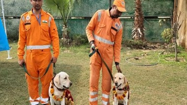 India News | NDRF Team, Dog Squad Members Rambo and Honey Return to India After 10-day Rescue Operation in Quake-hit Turkey