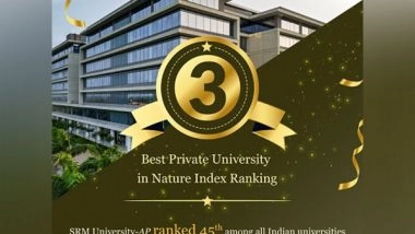 Business News | SRM University-AP Ranked India's Third Best Private University in Nature Index Ranking