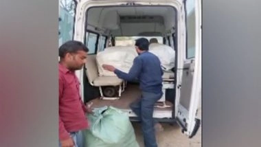 India News | Rajasthan: Driver Removed After Video of Ambulance Transporting Footwear Goes Viral