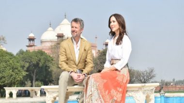 World News | Denmark's Crown Prince Frederik Andre Henrik Christian, Crown Princess Mary Elizabeth Visit Taj Mahal in Agra