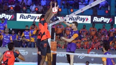 Sports News | PVL: Mumbai Meteors Remain in Hunt for Playoffs with Win over Hyderabad Black Hawks
