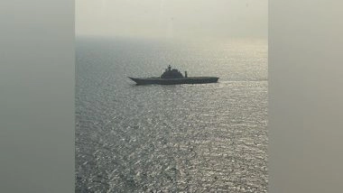 India News | Indian Navy's Aircraft Carrier INS Vikramaditya Carrying out Sea Trials Post-refit