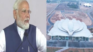 PM Narendra Modi Inaugurates New Airport and Development Projects in Shivamogga, Says ‘Hawai Chappal-Wearing Common Citizens Should Be Able To Travel in Hawai Jahaj’