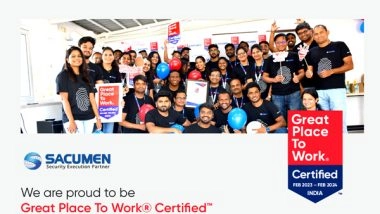 Business News | Sacumen is Certified as a Great Place To Work Certified Company