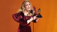 Grammys 2023: Adele Wins Best Pop Solo Performance for &lsquo;Easy On Me&rsquo; Song, Singer Dedicates the Award to Her Son Angelo (Watch Video)