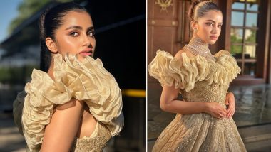Anupama Parameswaran Is a Golden Beauty in This Embellished Gown With Ruffle Neckline (View Pics)