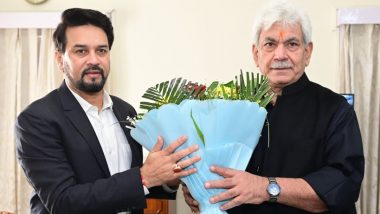 Khelo India Winter Games 2023: Sports Minister Anurag Thakur Attends Official Launch of Mascot, Anthem and Jersey With Lieutenant Governor Manoj Sinha