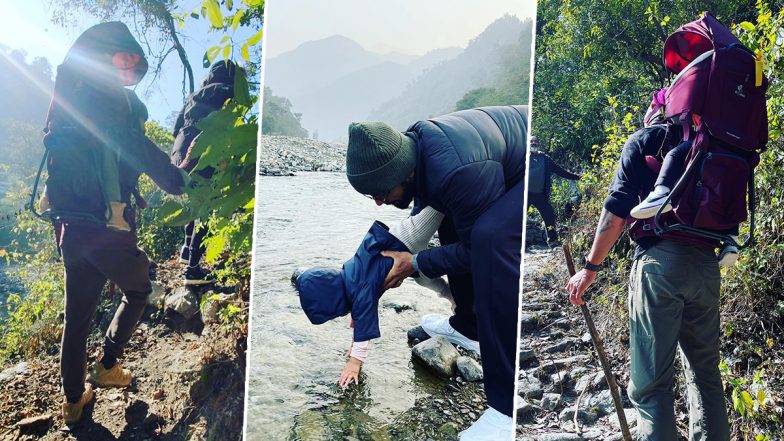 Anushka Sharma and Virat Kohli Enjoy Trekking With Baby Girl Vamika (View Pics)