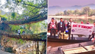 Meghalaya Assembly Elections 2023: EC Officers Brave Difficult Terrain, Trek for Hours to Reach Polling Stations (See Pics and Video)