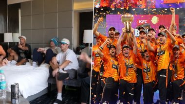 Australian Test Cricketers React to the Nail-Biting BBL 2022-23 Final Between Perth Scorchers and Brisbane Heat From Team Hotel in India (Watch Video)