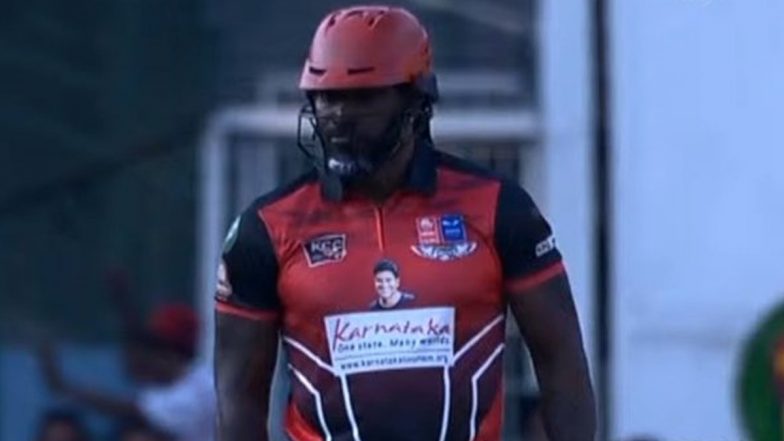 Gayle Storm in Bengaluru! Chris Gayle Smashes 59* From 23 Balls, Guides Hoysala Eagles to Victory Over Wodeyar Chargers in KCC 2023