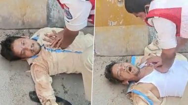 Cyberabad: Man Collapses on Road After Heart Attack, Traffic Police Constable Saves His Life By Giving CPR (Watch Video)