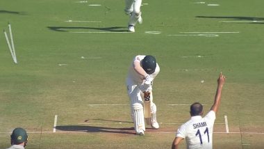 David Warner Dismissal Video: Watch Mohammed Shami Castle Australian Opener During IND vs AUS 1st Test 2023