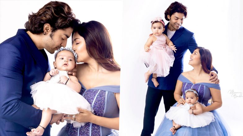 Debina Bonnerjee and Gurmeet Choudhary Reveal Their Second Daughter Divisha's Face; Check Out Family Photoshoot Pics Here!