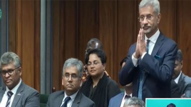 World Hindi Conference 2023: EAM S Jaishankar Gets Warm Welcome in Fiji Parliament, Appreciates MP Charan Jeath Singh's Hindi Address (Watch Video)