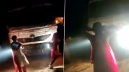 Uttar Pradesh: Dumper Driver Tries To Run Over Eunuchs Protesting Against Alleged Illegal Mining in Unnao, Video Goes Viral