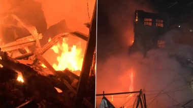 Mumbai Fire: Blaze Erupts in Slums of Kamla Nagar, Fire Tenders On Spot (See Pics)