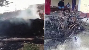 Bihar: Angry Mob, Protesting Over Murder, Sets Village Head’s Poultry Farm and Residence on Fire in Chapra (See Pics)