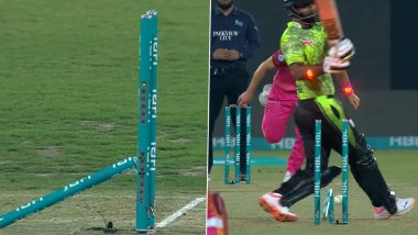 Stump Breaking! Tom Curran Breaks Fakhar Zaman's Middle-Stump During Lahore Qalandars vs Islamabad United PSL 2023 Match (Watch Video)