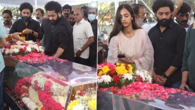 Nandamuri Taraka Ratna Funeral: Jr NTR, Kalyanram and Other Family Members Pay Their Last Respects to the Actor-Politician (View Pics)