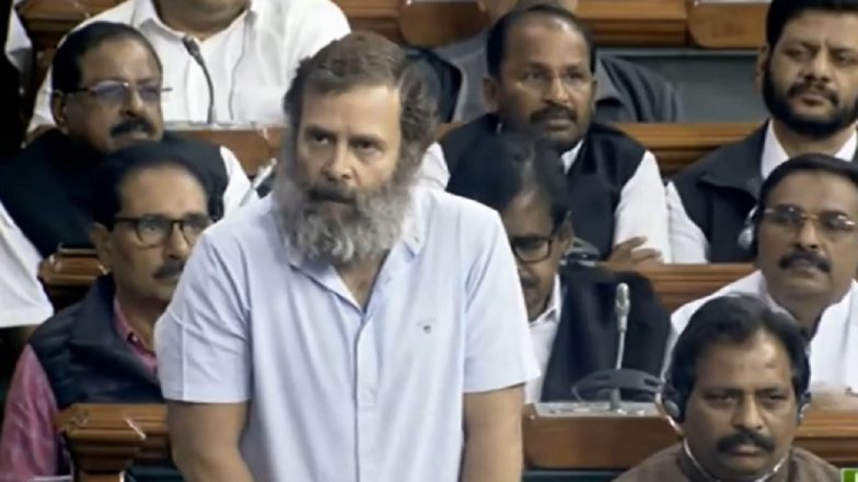 Rahul Gandhi Attacks Modi Government in Parliament, Says Adani Never Made Drones But Gets Contract (Watch Video)