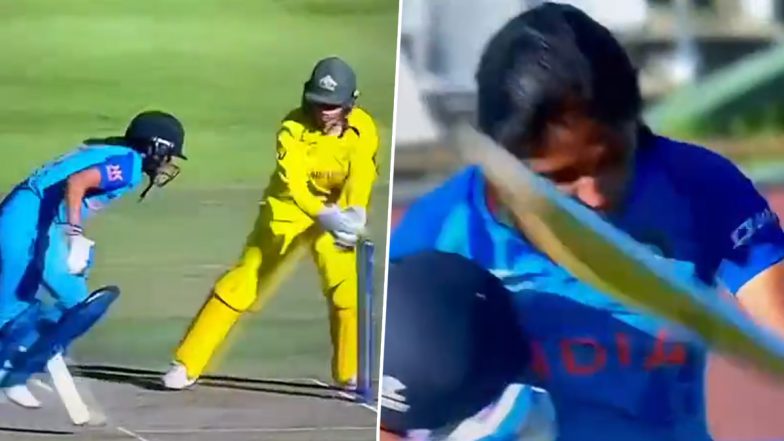 Harmanpreet Kaur Run Out Video: Watch Indian Captain React in Anger As Her Bat Gets Stuck During IND-W vs AUS-W ICC Women's T20 World Cup 2023 Semifinal