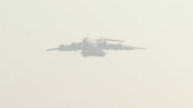 Cheetahs Back in India: Indian Air Force's Aircraft Carrying 12 Big Cats From South Africa Lands in Gwalior (Watch Video)