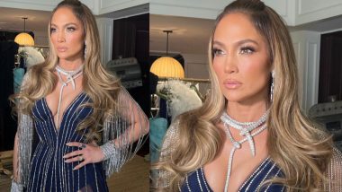 Grammys 2023: Jennifer Lopez Shines in Plunging Neckline Dress With Statement Neckpiece for the Red Carpet (View Pic)