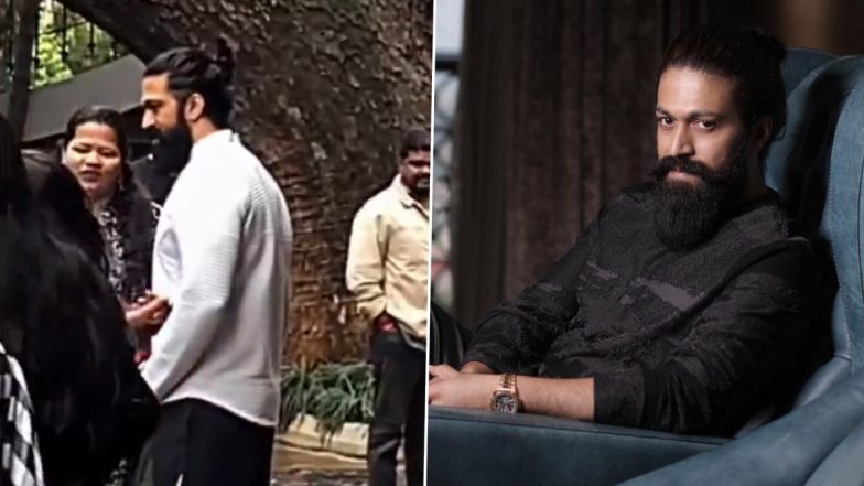 Actor Yash’s Fans Gather Outside His Residence, Video of the KGF Star Hugging and Clicking Pics With Them Goes Viral