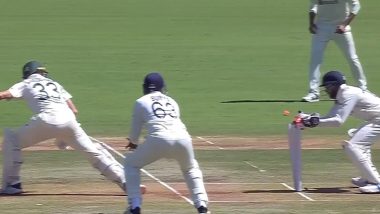 KS Bharat Stumping Video: Watch Debutant Wicketkeeper Affect his First Dismissal in IND vs AUS Nagpur Test