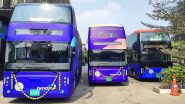 Telangana Minister KT Rama Rao Flags Off Three Electric Double Decker Buses in Hyderabad (See Pics)