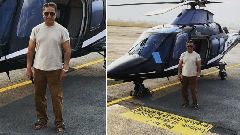 Indian 2: Kamal Haasan Lands on the Sets of Shankar’s Action Film in a Helicopter, Pics Go Viral