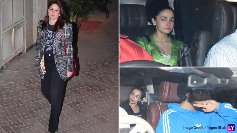 Kareena Kapoor Khan, Alia Bhatt, Malaika Arora-Arjun Kapoor and Others Photographed at Karan Johar’s Residence (View Pics & Videos)