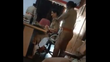 Uttar Pradesh: Woman SHO Caught On Camera Taking Massage on Duty From Junior in Kasganj; Sent to Lines