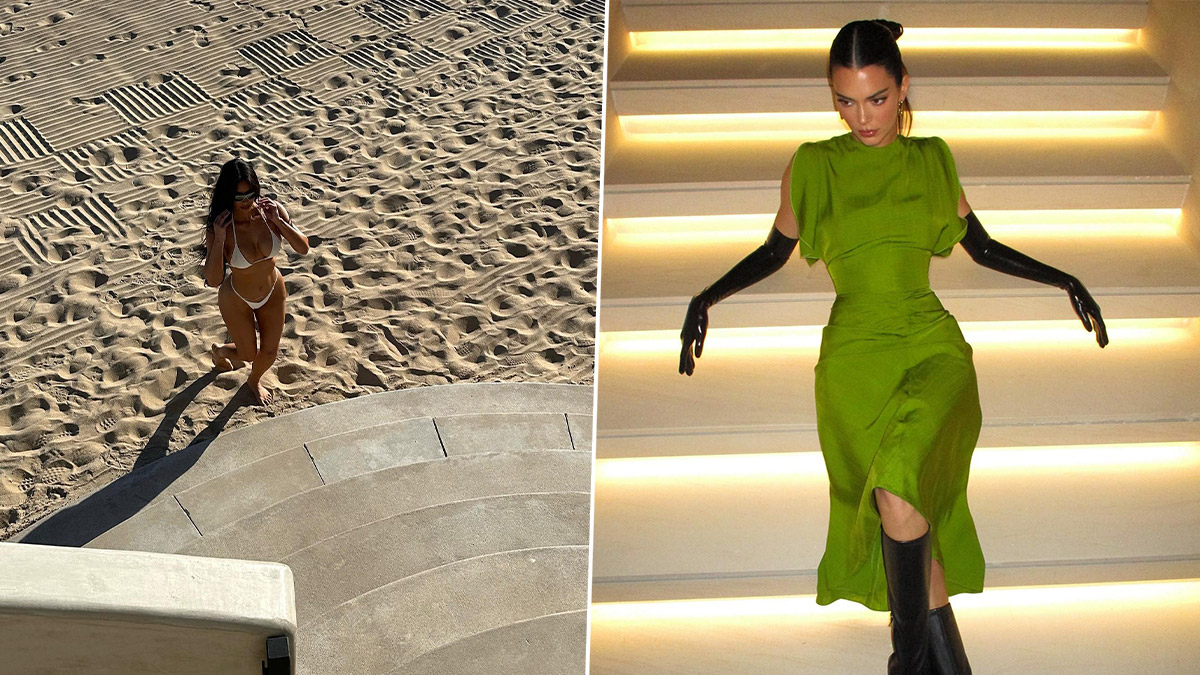 Kim Kardashian Pokes Fun at ‘Long Handed’ Kendall Jenner As the Reality TV Star Drops Sexy Bikini Pics on Instagram